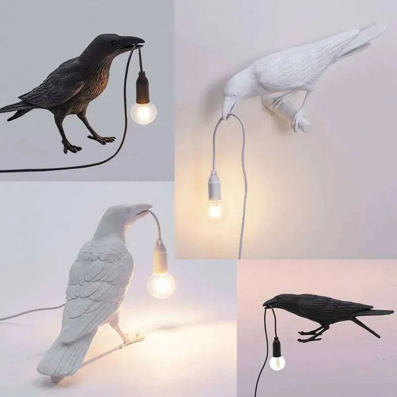Applique Murale Créative Corbeau – Lampe Décorative Abat-jour Maison – Neuf