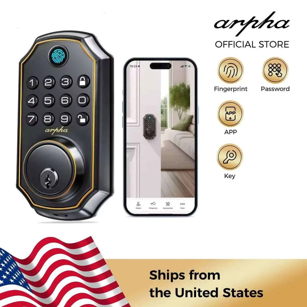 Arpha D280 Keyless Entry Door 5-in-1 Smart Fingerprint Knob Lock with ...