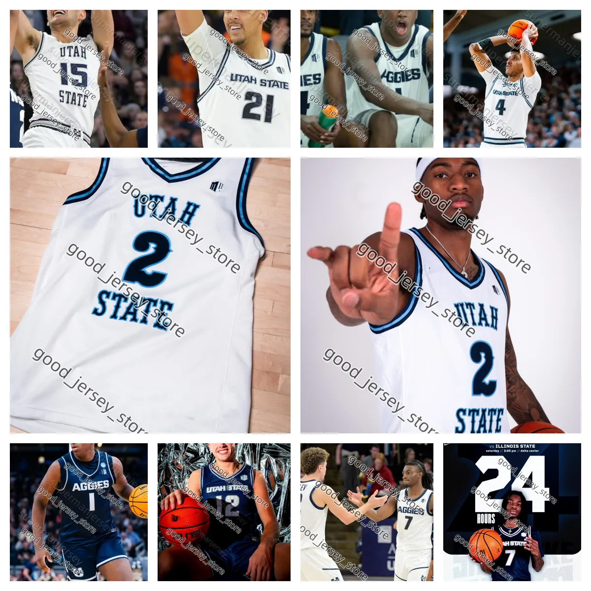 Men's Utah State Aggies College Basketball Jersey Sleeveless