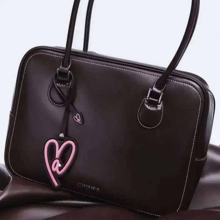 Toast Large Capacity Tote Handbag Shoulder Crossbody Bag Heart Shaped Soft Suotong26129_voghion.com