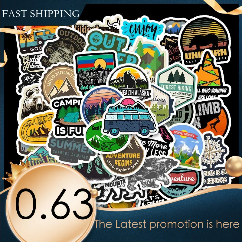 Adventure Travel Stickers Waterproof Decals For Suitcase Laptop ...