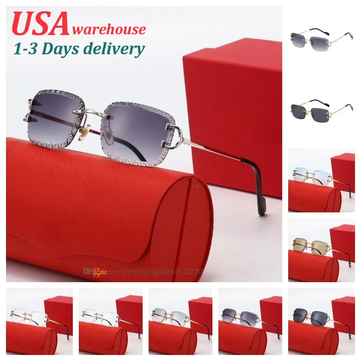 Oval sunglasses gold red frame for women and men with  display picture 2