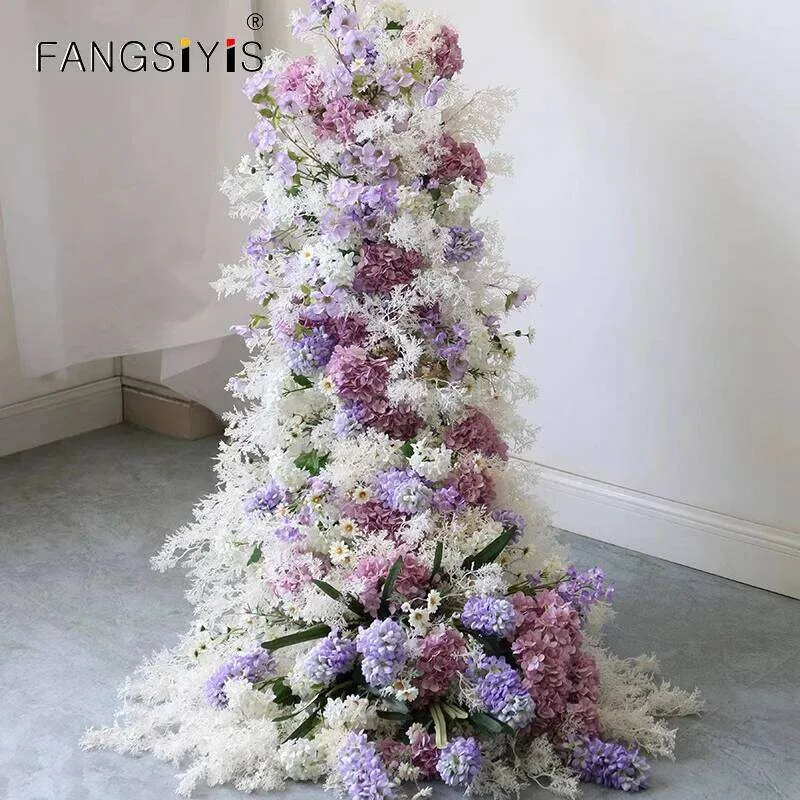 2M Purple Rose 5D Wedding Backdrop Arch KT Board Decor Floral White ...