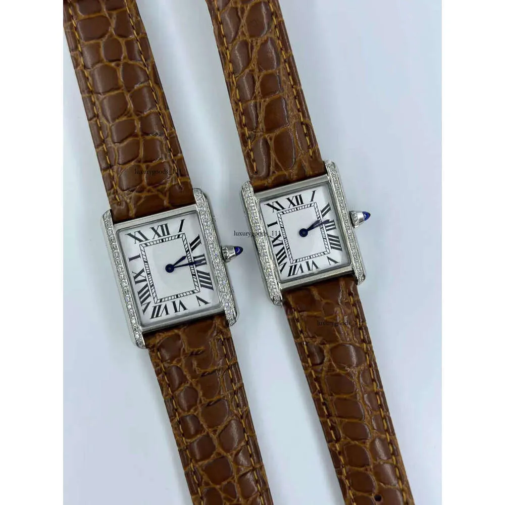 Golden Designer Tank Couple Watches For Couples Imported Calfskin With ...