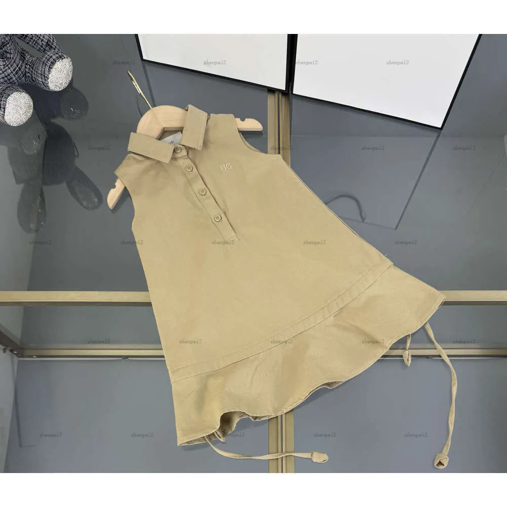 Luxury Sleeveless Girls Dress   Khaki Princess Style... 