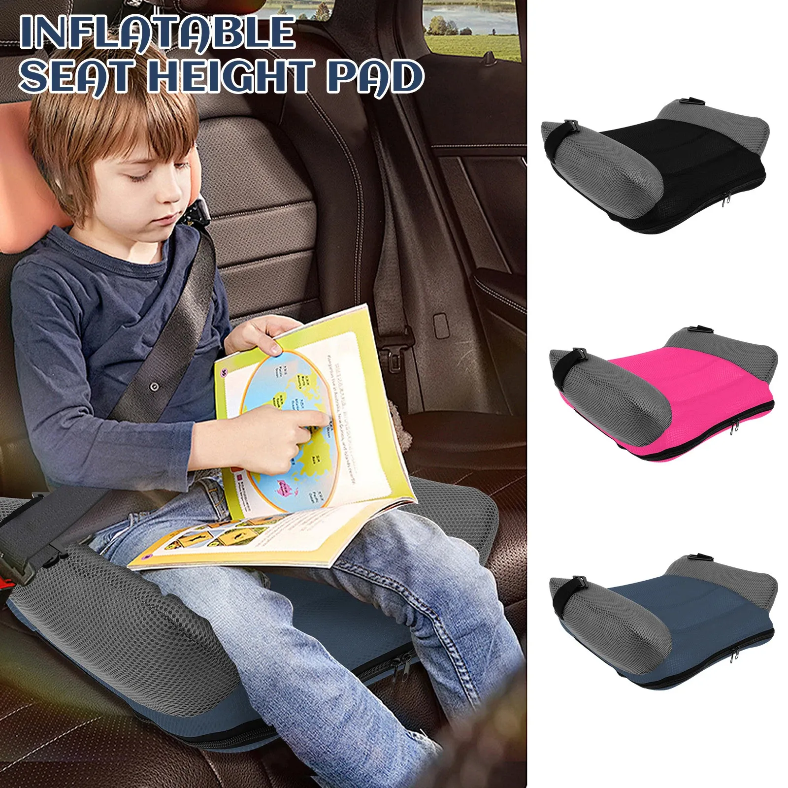 Inflatable Booster Car Seat PVC Universal Travel Portable Cushion With ...