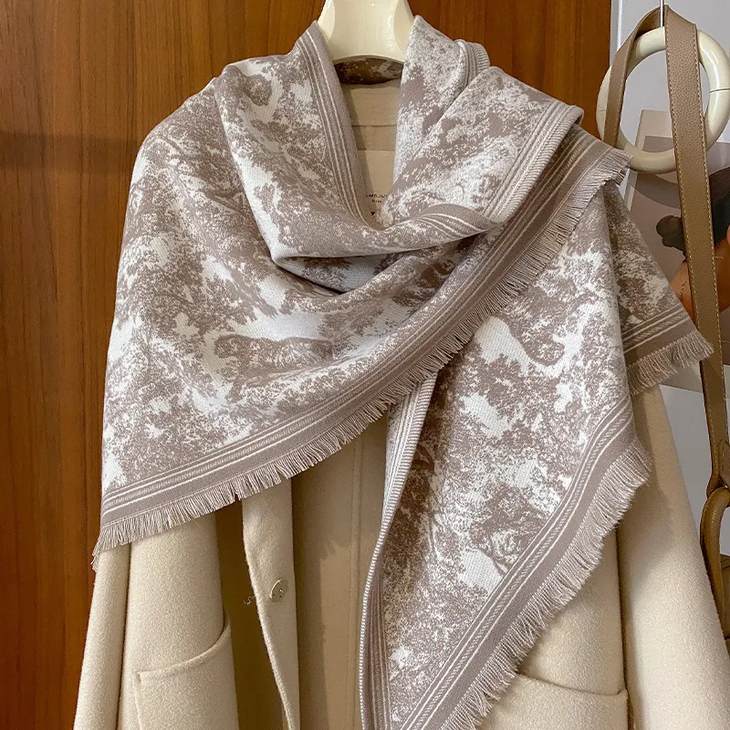 Designer Herbst/Winter Neuer Koreanischer Stil Atmosphere Dicker Strick-Dreiecksschal Damen-Stola ExteriorAAAA_voghion.com