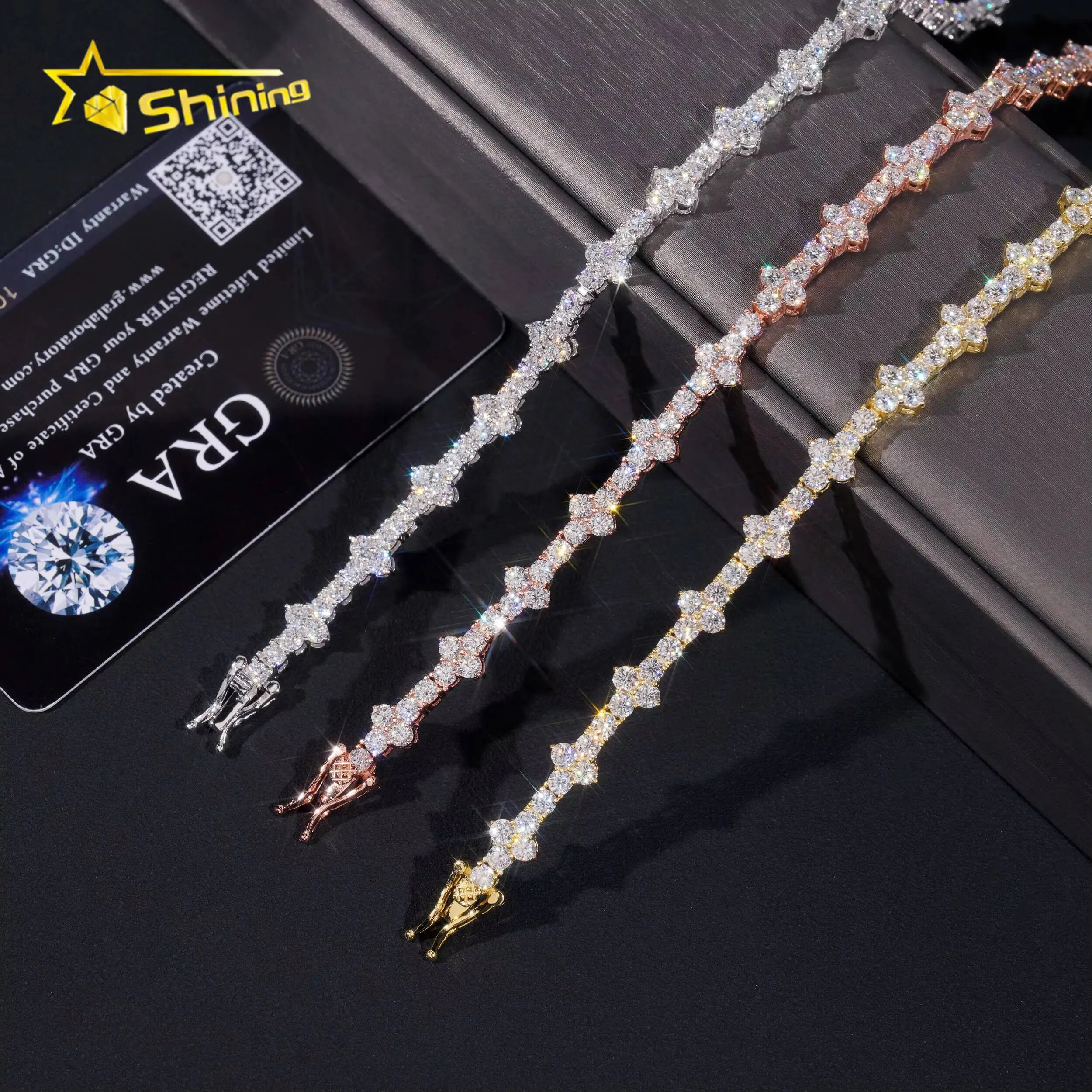 Collier et bracelet croix en argent sterling 925, certifiés GRA, avec moissanite VVS et chaîne tennis. Livraison rapide._voghion.com