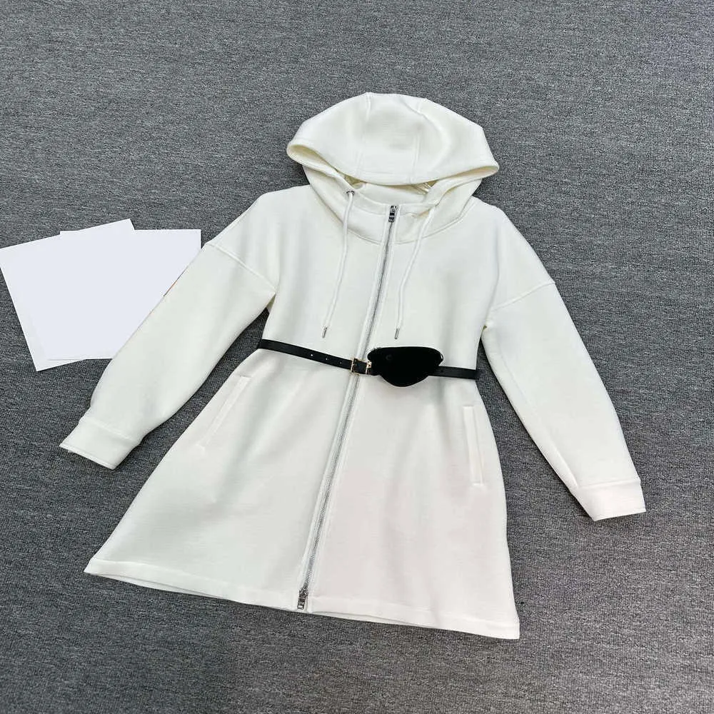 hooded a-line dress Usorro - Cinch-Waist Mini A-Line Hoodie Dress