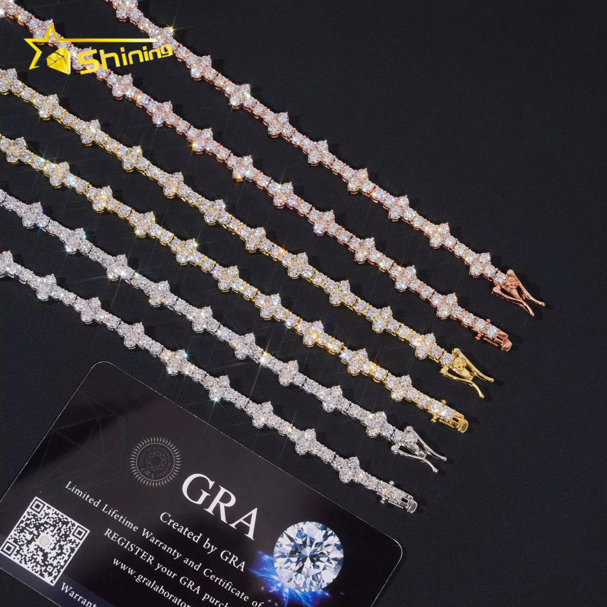 Collier et bracelet croix en argent sterling 925, certifiés GRA, avec moissanite VVS et chaîne tennis. Livraison rapide._voghion.com