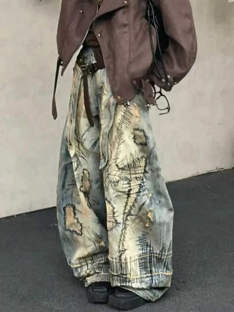 Erican Strt Destruction Style Embroidered Denim Pants... From 