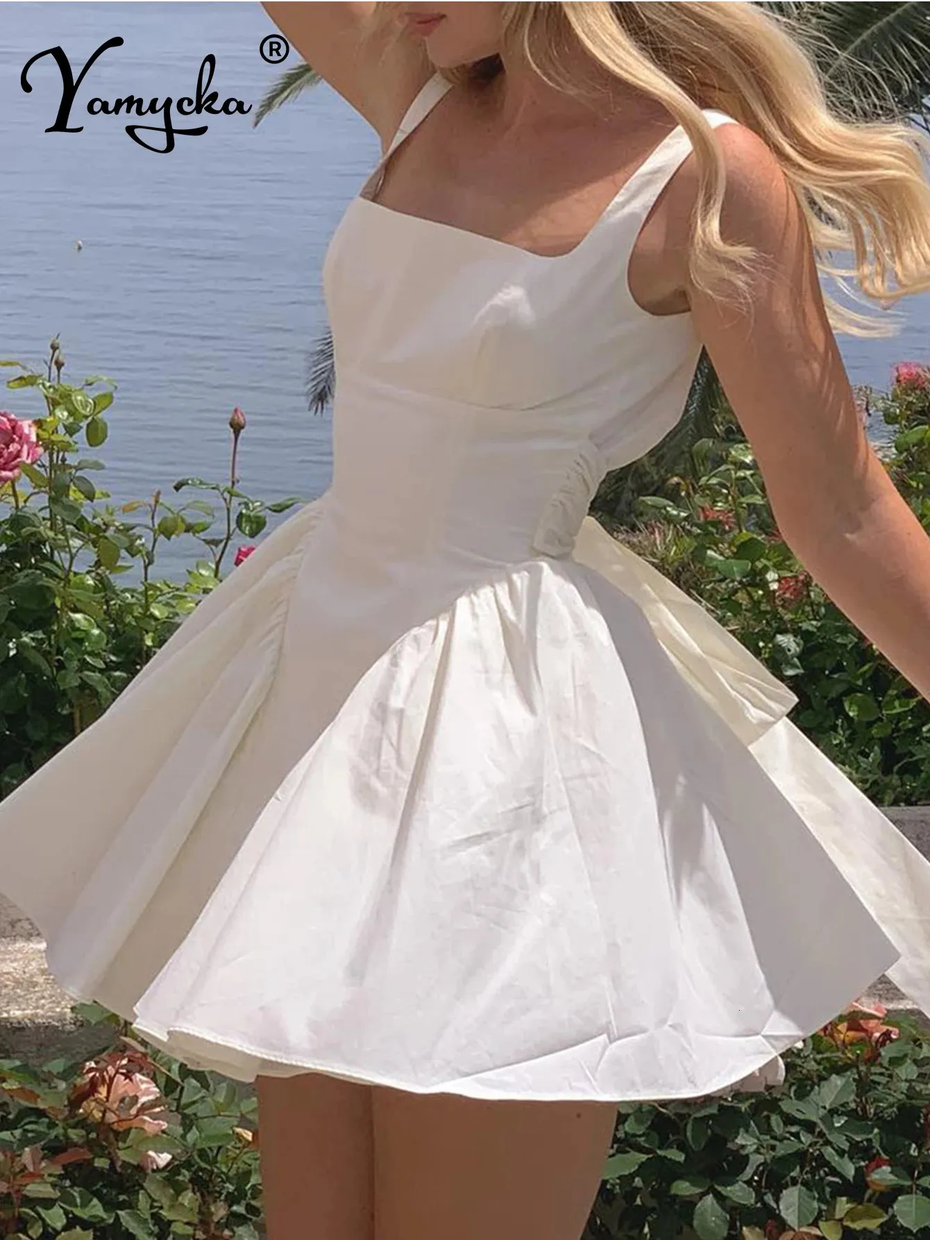 Backless Bow Summer Dress For Women, Black And White... From Landong01, Rs.3,247.53