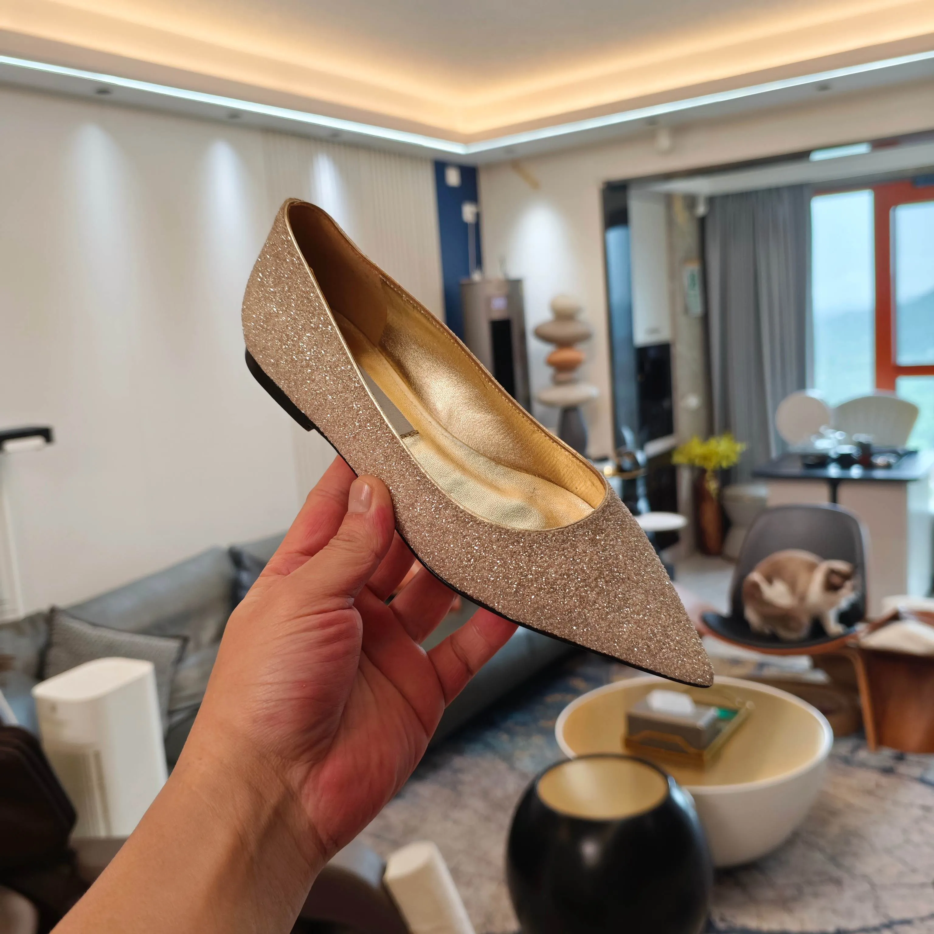 champagne gold dress shoes Bulk Sequin High Heels And Flat Sandals ... At Only Rs.7,594.37 Daytime Formal