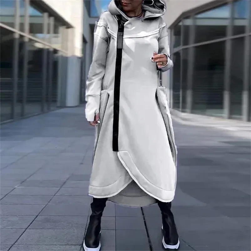 y2k winter dress Womens Hoodie Dress, Solid Color Long Sleeve Zipper Cardigan with Pockets, Casual Irregular Hem Autumn All Night Out Vacation pride and prejudice Color:Black/Clementine it’s perfect for layering