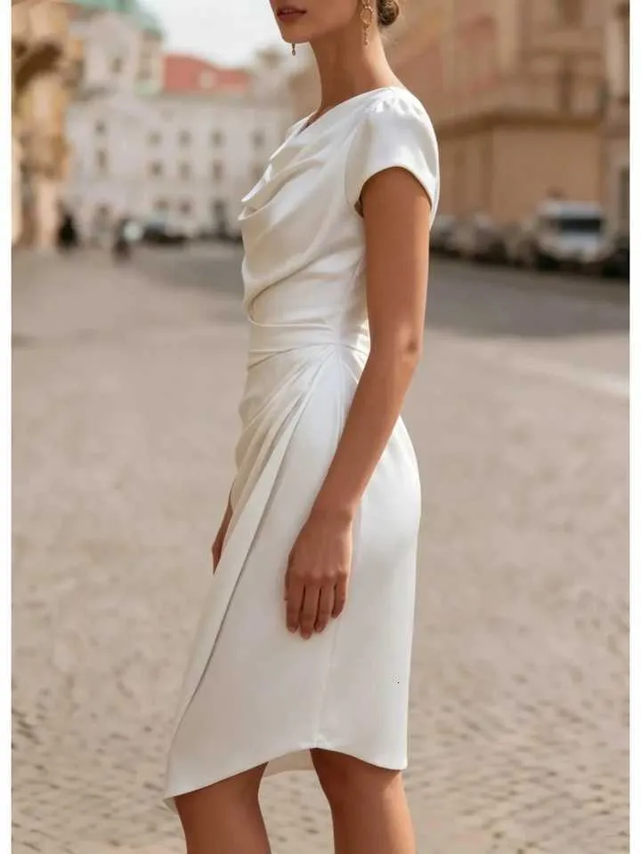 cowl neck ruched bodycon midi dress for Women, Elegant Short Sleeve Cocktail Party Evening Wear Mezlan 20671 Plain Toe Green/Yellow Made in USA Textured Color:Gray Melange