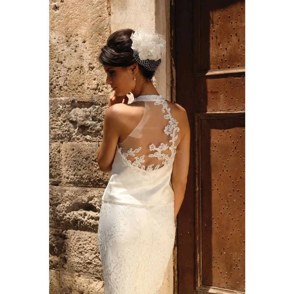 halter neck knee length wedding dress Cowl Satin Bodice Dress,... From Blisselegance, Rs.9,261.79 simple halter neck wedding dress