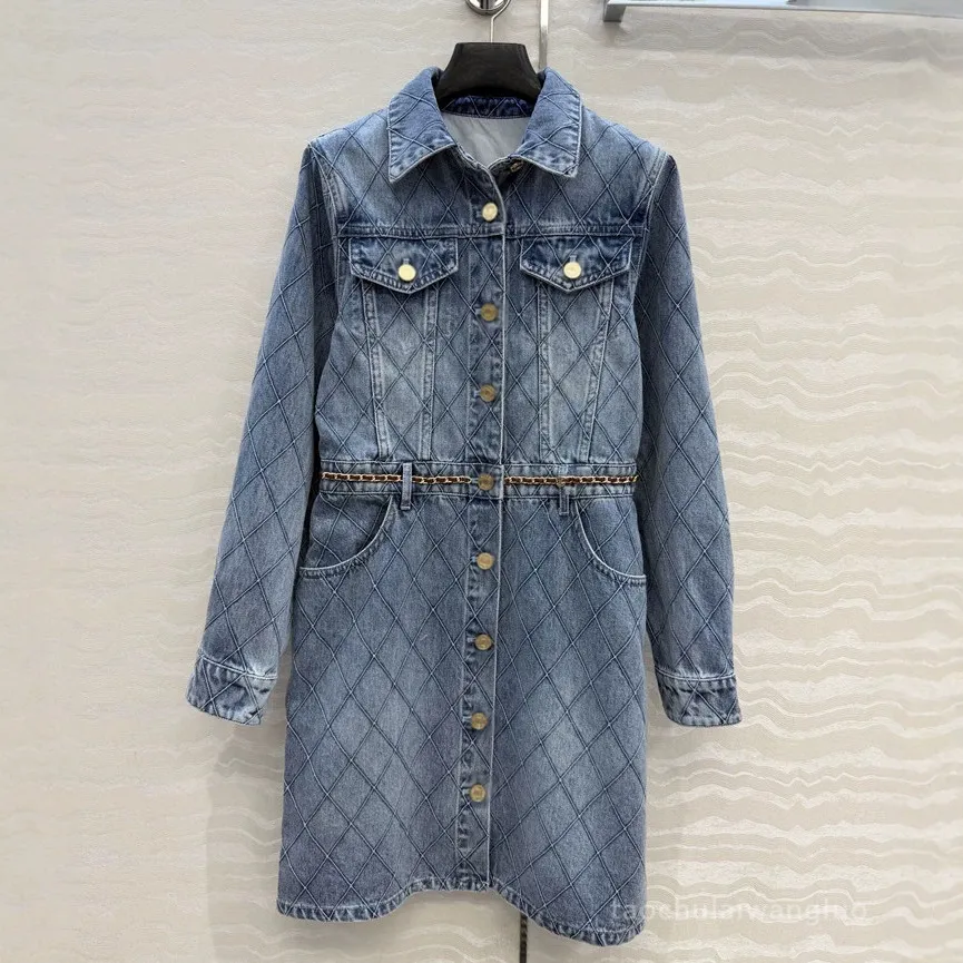 Early Autumn Diamond Pattern Embossed Denim Dress,... From Rnmerese, Rs.12,289.06 In Bulk