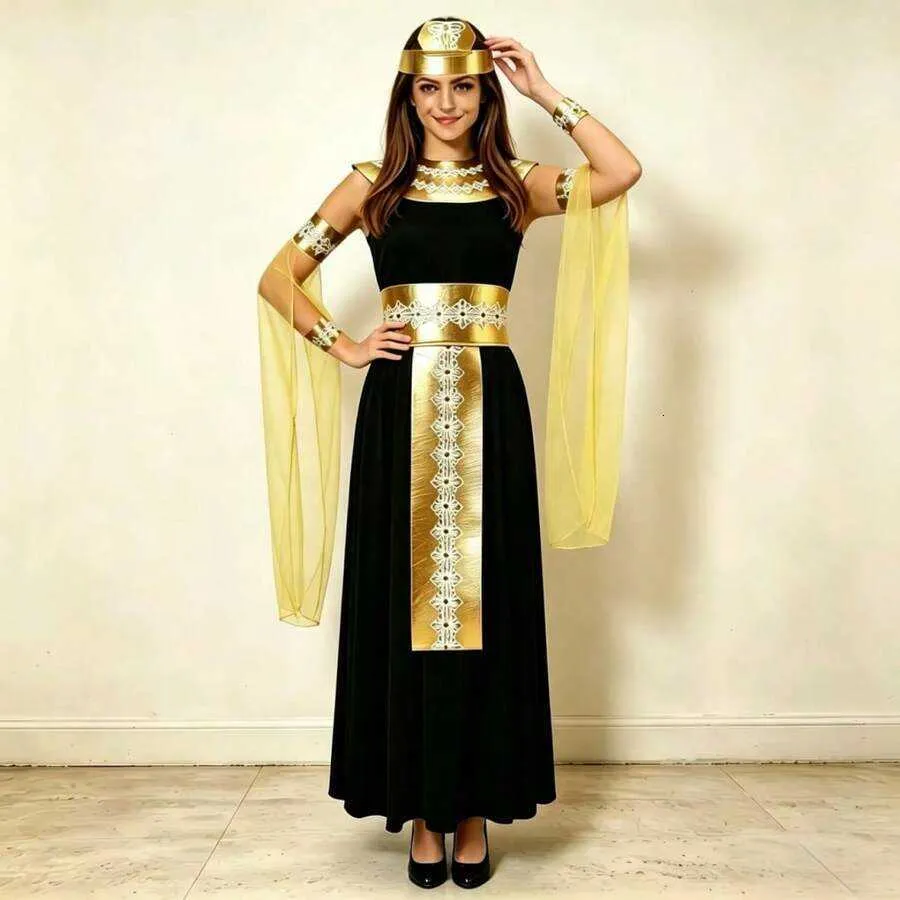 Egyptian Queen Costume Women Black Gold Cleopatra... From Cladn, Rs.2,494.36