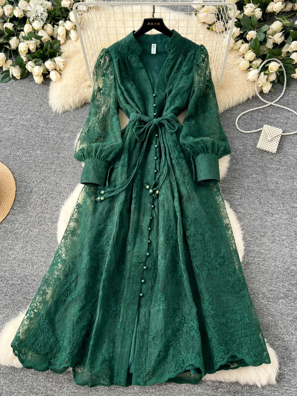 Womens A Line Long Dress, Heavy Embroidery, V Neck,... From Tai01, Rs.5,974.39 In Bulk