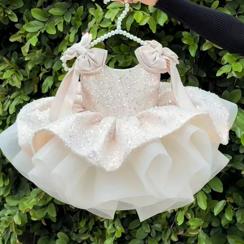 Lightweight Sequin Newborn Pageant Dresses For Baby... From Ren08, Rs.9,965.45