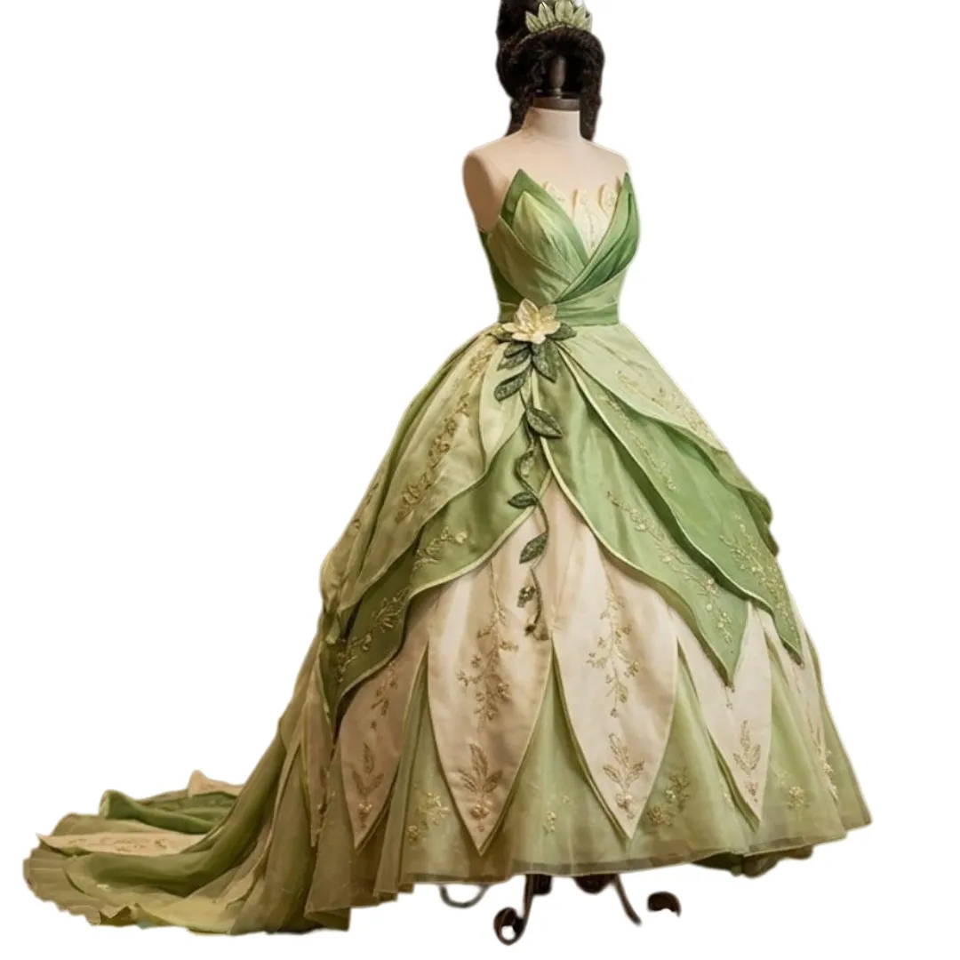 homecoming dress fairy tale Ombre Green Satin Princess Green Corset Prom Dress... From Chicweddings, Rs.23,490.92 short sleeves