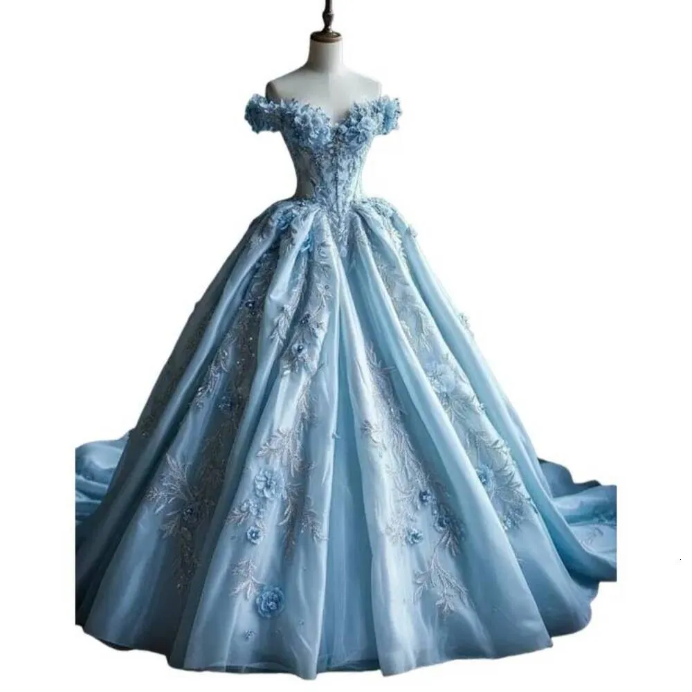 2026 Off Shoulder Light Blue Fantasy Light Blue... From Sunnybridals, Rs.15,514.84