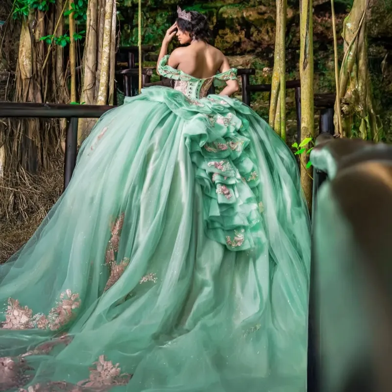 mint green mermaid wedding dress Quinceanera Green Bodice Corset... From Y0937, Rs.30,304.27 GONE2026