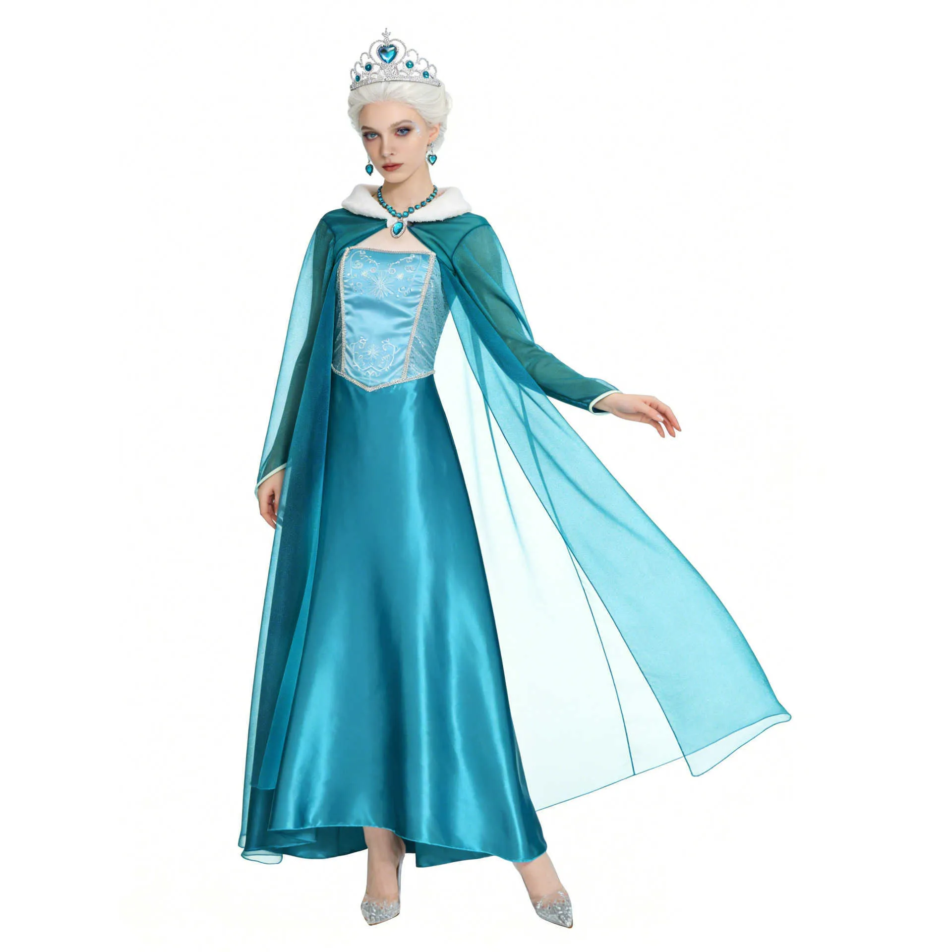 elsa holiday dress S-4XL Halloween Frozen Costume Party Dress Princess Elsa Dress T260814 Dairy-Free