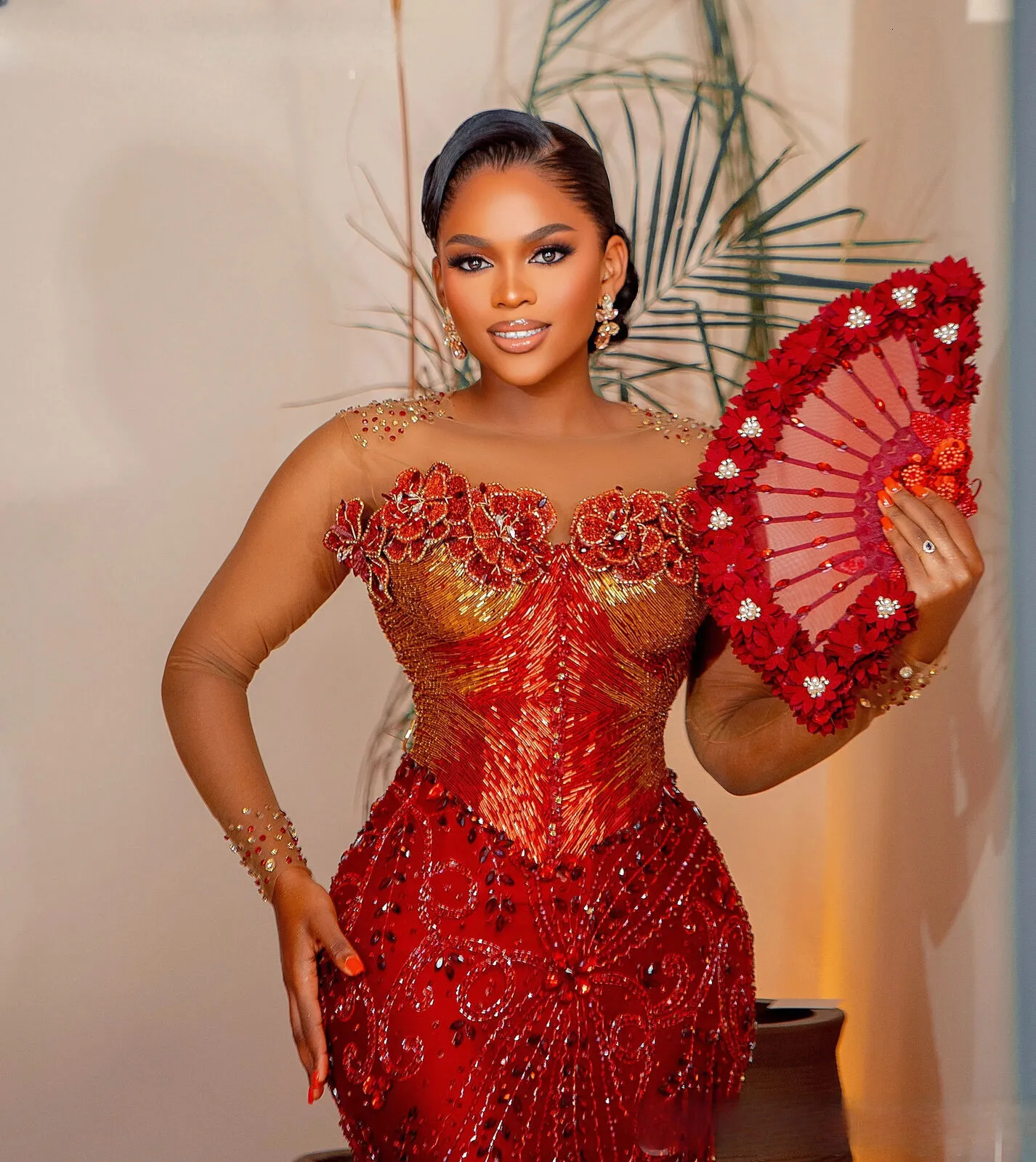 Burgundy Mermaid Red Sparkly Prom Dress With Beaded... From Missbeautydress, Rs.27,650.74