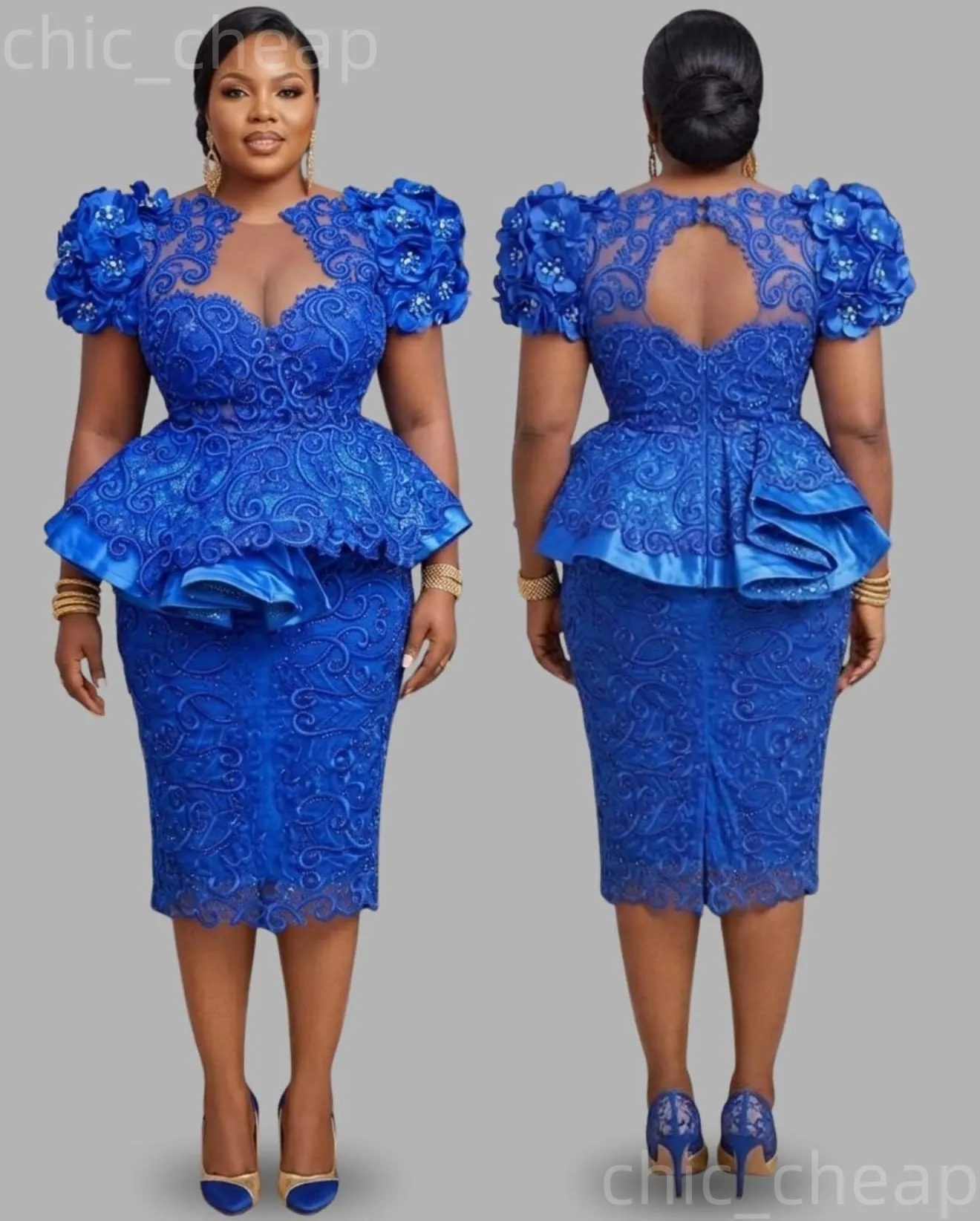 knee length royal blue dress plus size 2026 Sheath Blue Cocktail For Plus... From Chic_cheap, Rs.14,721.87 algolia_refresh