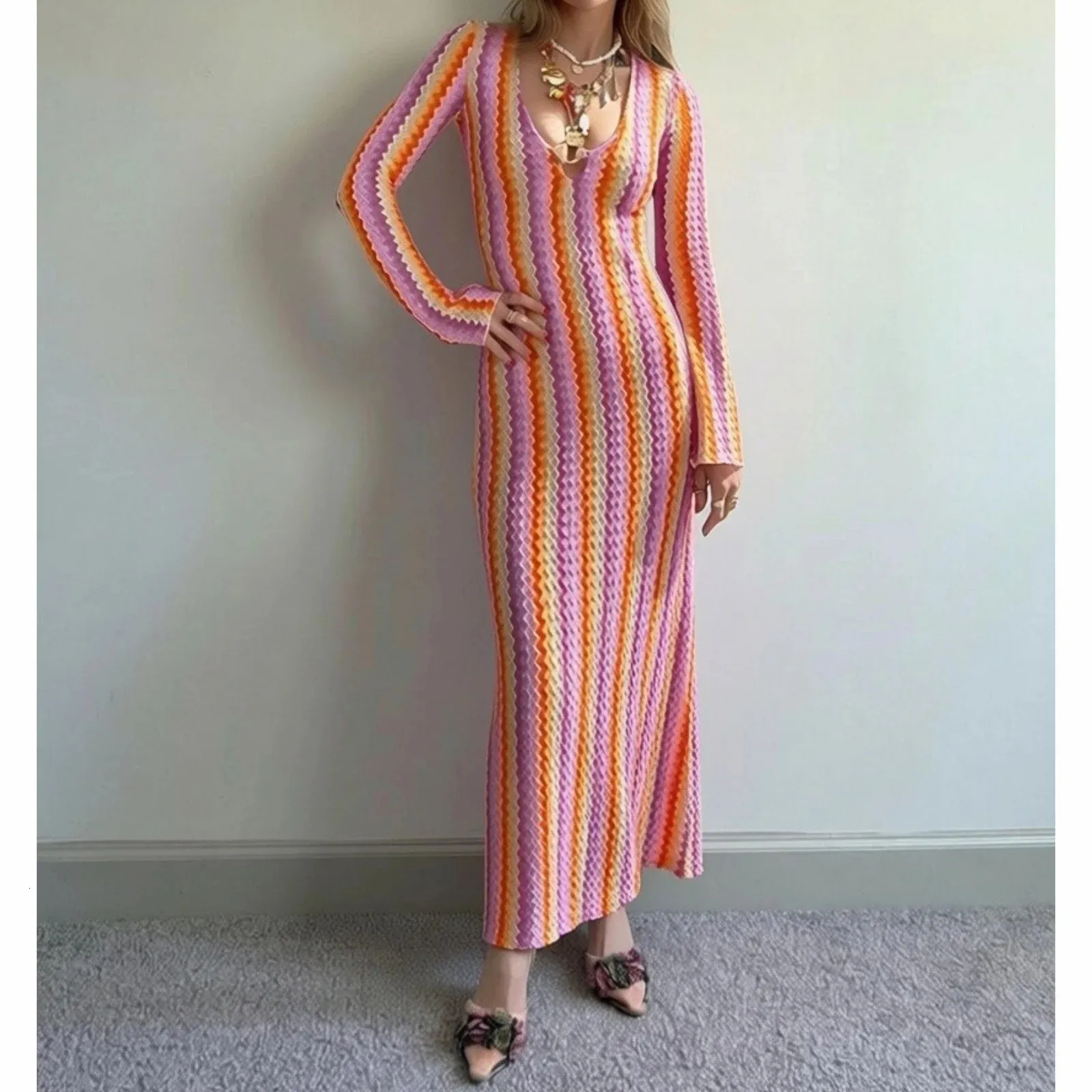 striped bodycon dresses Y2K Long Sleeve Maxi Dress ... From Xinchuang02, Rs.2,175.42 In Bulk Red Style:EE0168BDN VOW-RENEWAL-DRESS Lace Panel Back-Split Sleeveless it offers comfortable wear
