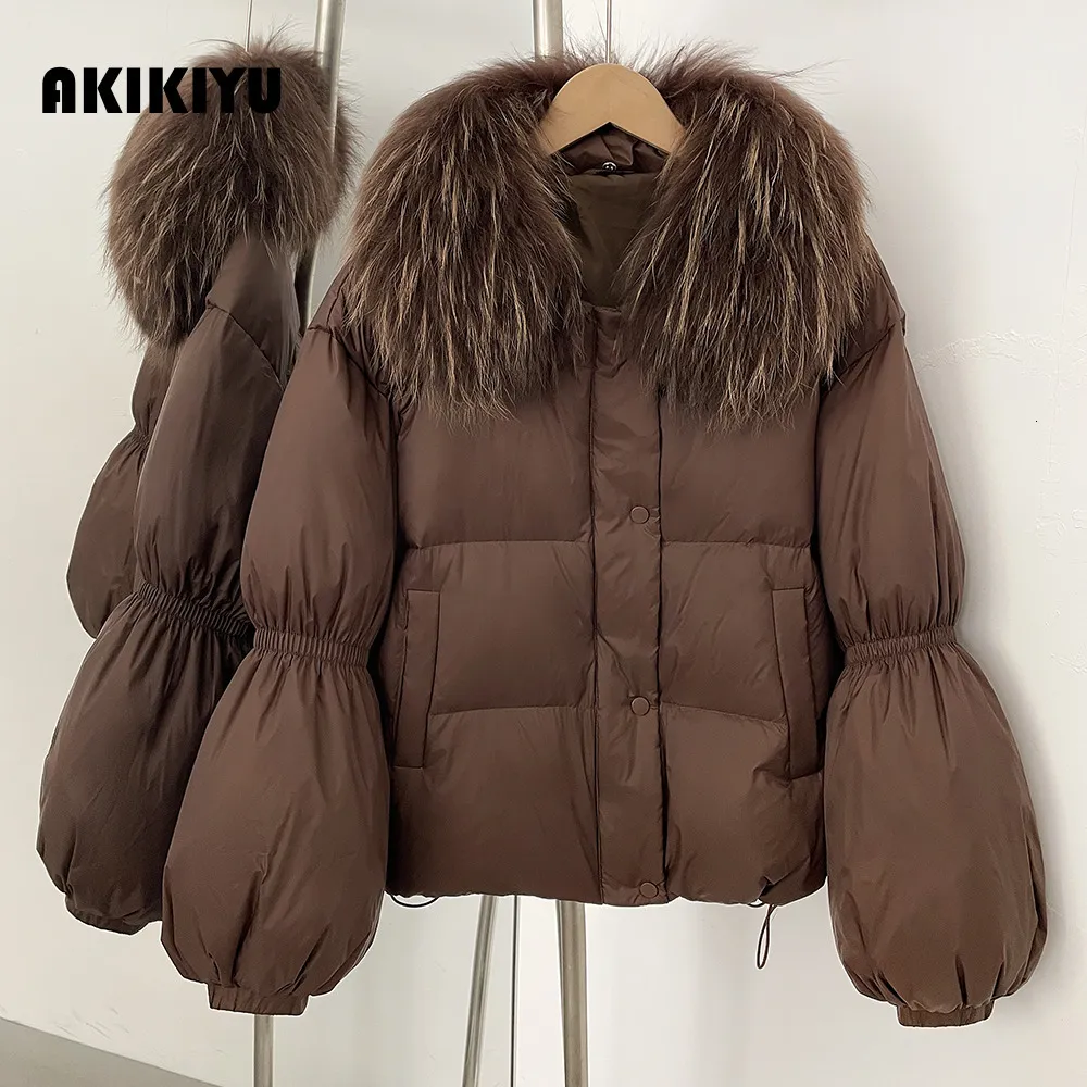 新しい冬ルーズトップ服女性リアルキツネふわふわフグジャケット女性 
