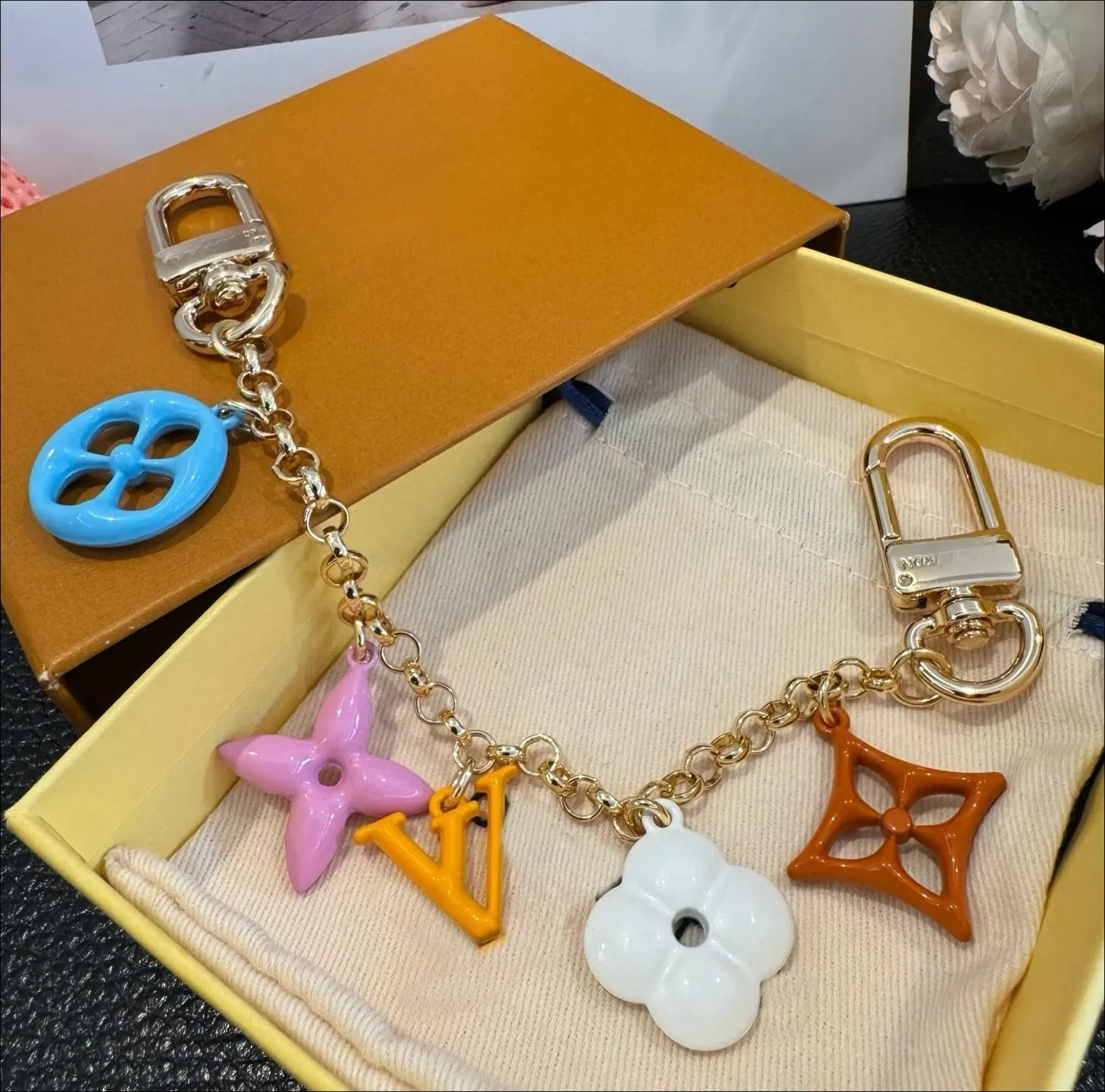 Angel Chain Colorful Designer Flower Flower Keychain With Candy... From Angel ...