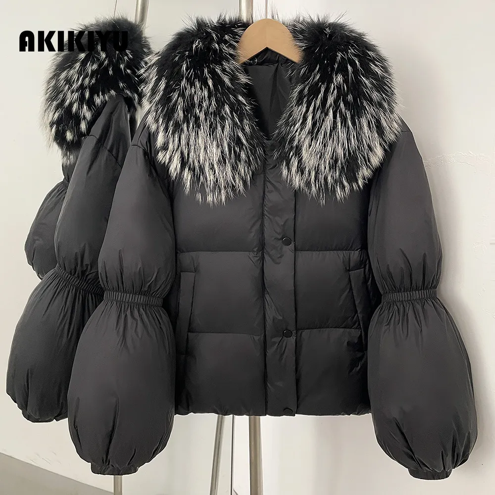 新しい冬ルーズトップ服女性リアルキツネふわふわフグジャケット女性 