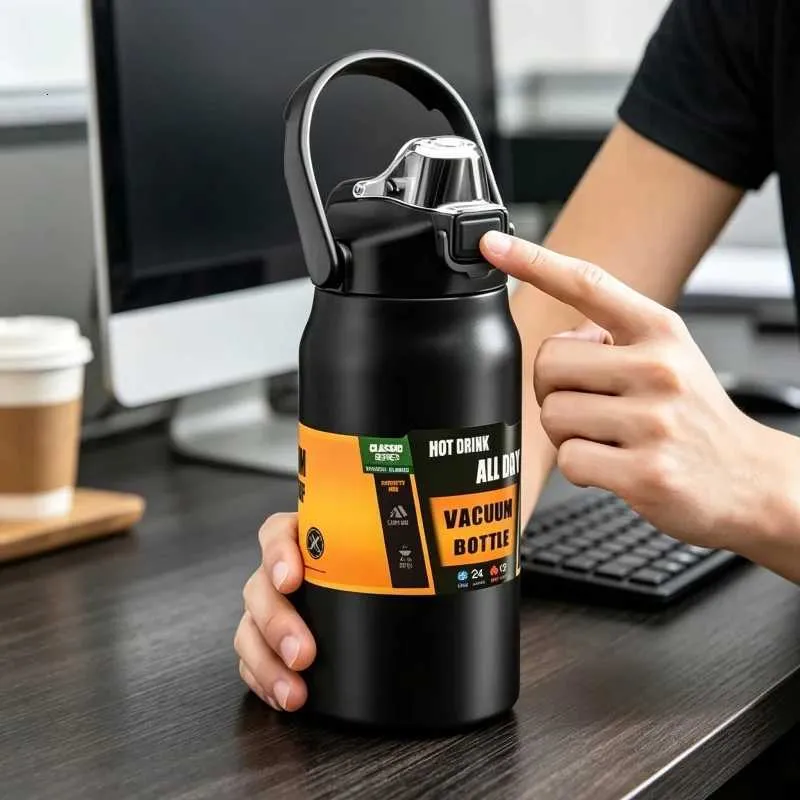 304 Stainless Steel Outdoor Thermos Tumbler with Straw Portable Vacuum Flask Cold Hot Sports Water Bottle Travel Mug Cup X260822