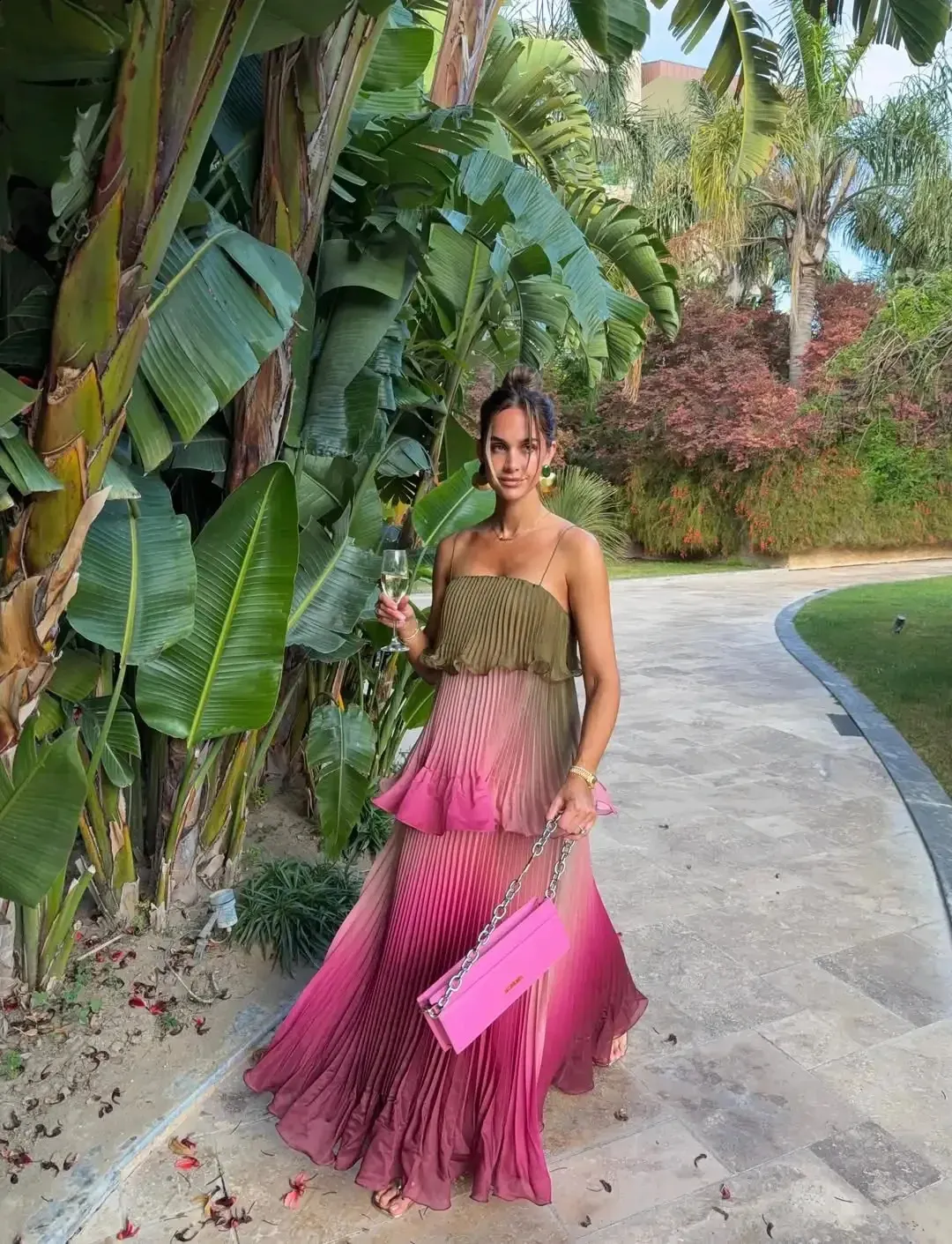 Multicolored Pleated Ryleigh Strapless Maxi Dress... From Zara01, Rs.2,917.49 In Bulk