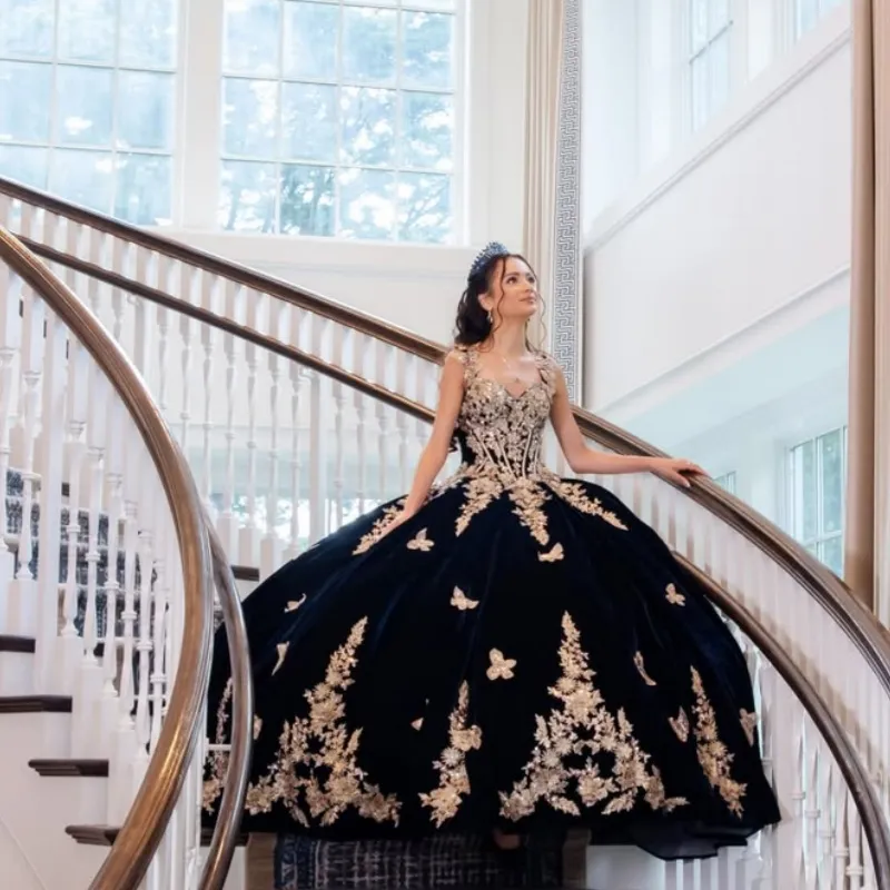 black quinceanera dresses with gold Ball Black Ball Gown Golden... From Weiwei12345, Rs.34,099.97 50-70SALE
