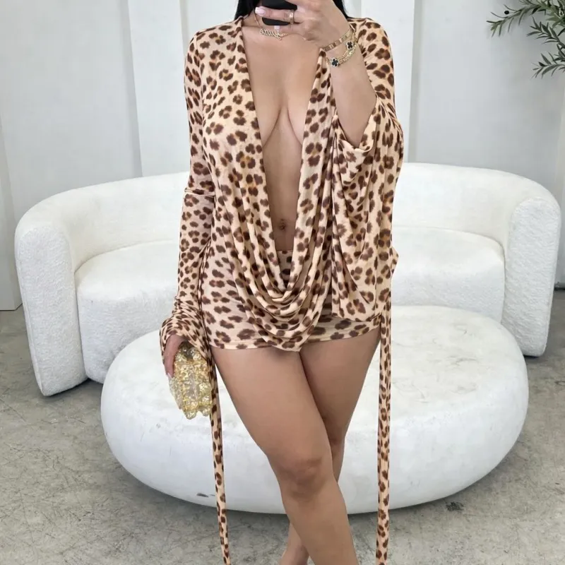 Designer Polka Dot Deep V Bodycon Midi Leopard Print... From Fithub188, Rs.1,898.58 In Bulk
