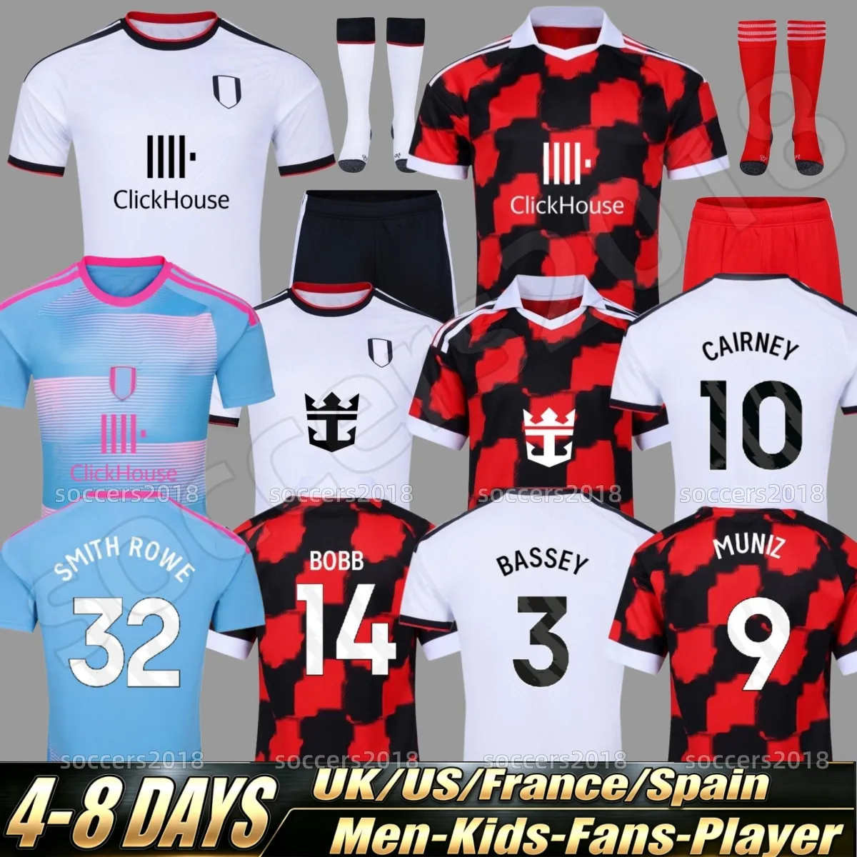 26 27 Fulham SMITH ROWE Soccer Jersey ROBINSON From