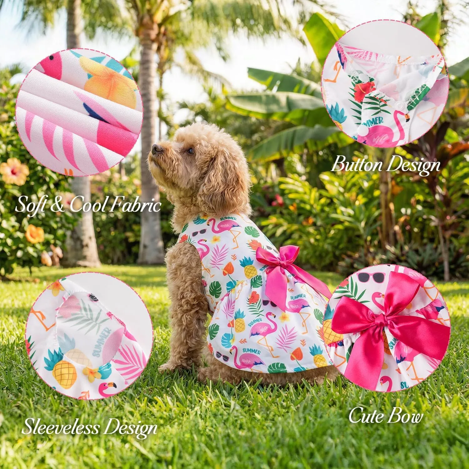 Summer Small Dog Dresses 6 Pack Tropical Floral... From Dh2658030, Rs.2,245.87