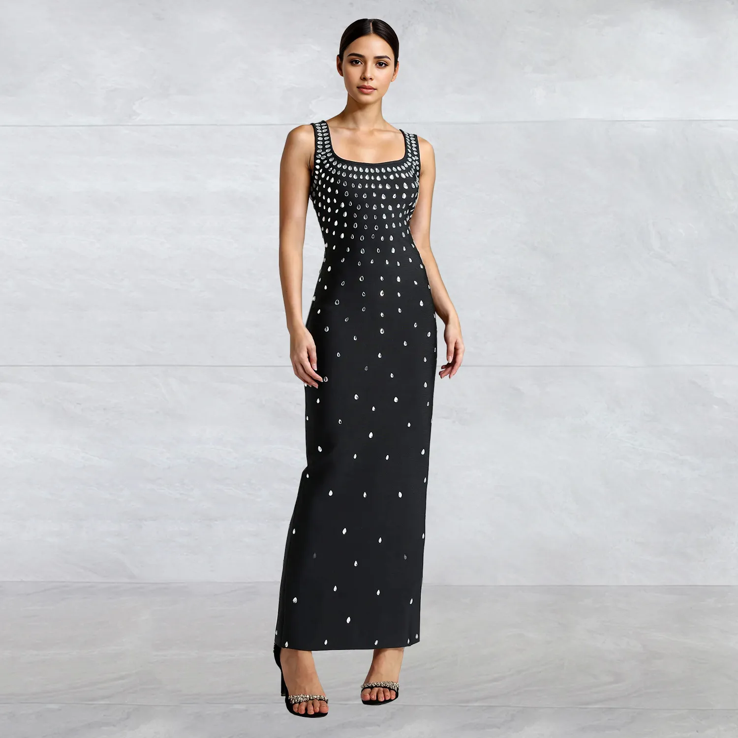 bandage bodycon dress wholesale Black Lace Detail Bodycon Dress
