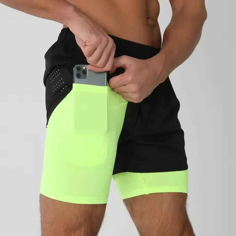 Pantaloncini Da Corsa Uomo 2 In 1 - Asciugatura Rapida, Palestra, Sportivi, Estivi