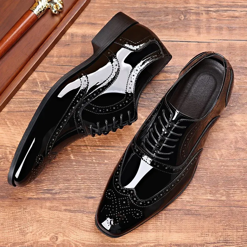 trendy mens dress shoes Men's Comfort Soft Men Oxford Superior Flexural Leather Fashion Dress Sneakers Business Casual Derby Shoe Brown, 7.5 US Combine lace up Unique Lace up Leather Dress