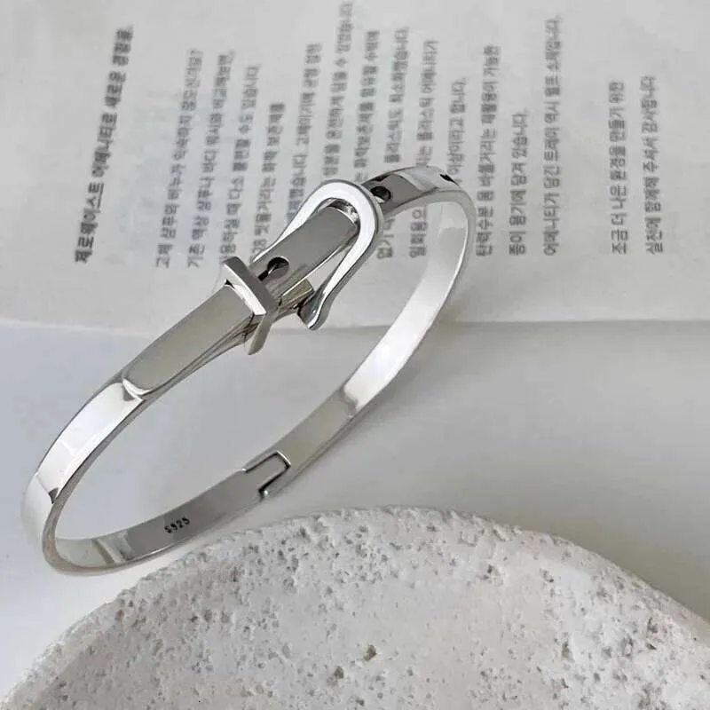 New 925 Sterling Silver Metallic Belt Vintage Punk Bracelet Bangle For Woman Girl Fashion Jewelry Gift Dropship_voghion.com