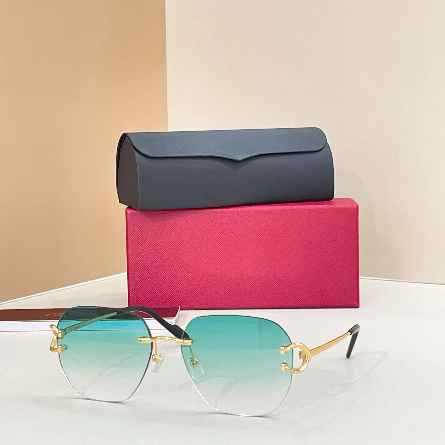 CT0394 Rimless Metal Sunglasses For Women UV From Qsjp, $57