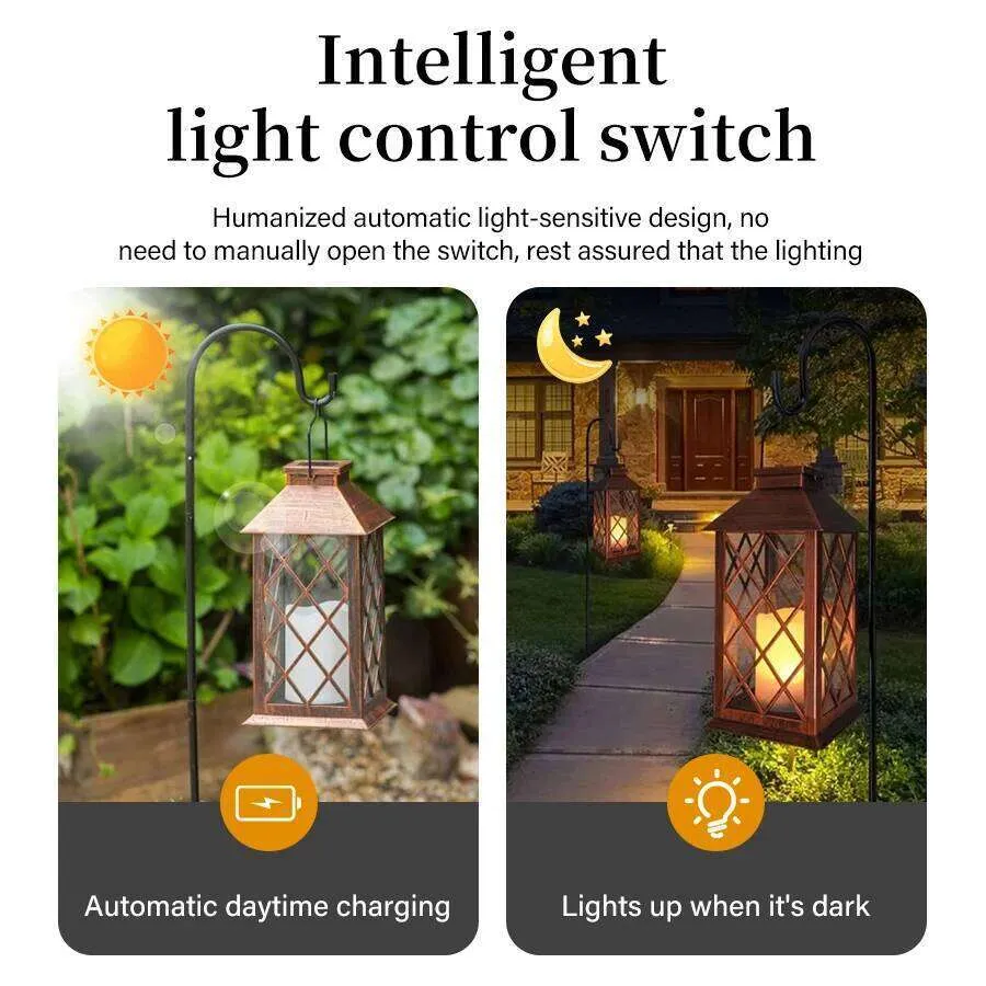 Solar Laternen Für Draußen – Hängende Gartendeko, IP65 Wasserdicht, Für Terrasse, Rasen & Balkon Gartenlaterne Solar