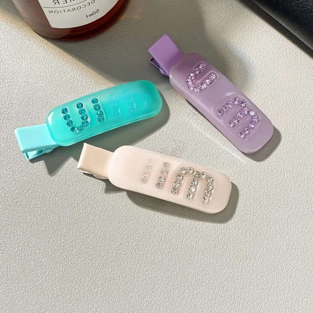 Hairband set with letter pattern and diamond accents, jelly-colored ...