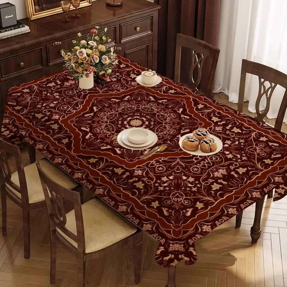 Braune Samt-Tischdecke Rechteckig 140x260 Cm – Französischer Luxus-Look, Vintage, Waschbar, Perfekt Für Esstisch, Küche Oder Party – Herbst-Deko In Braun Französische Tischdecke Samt
