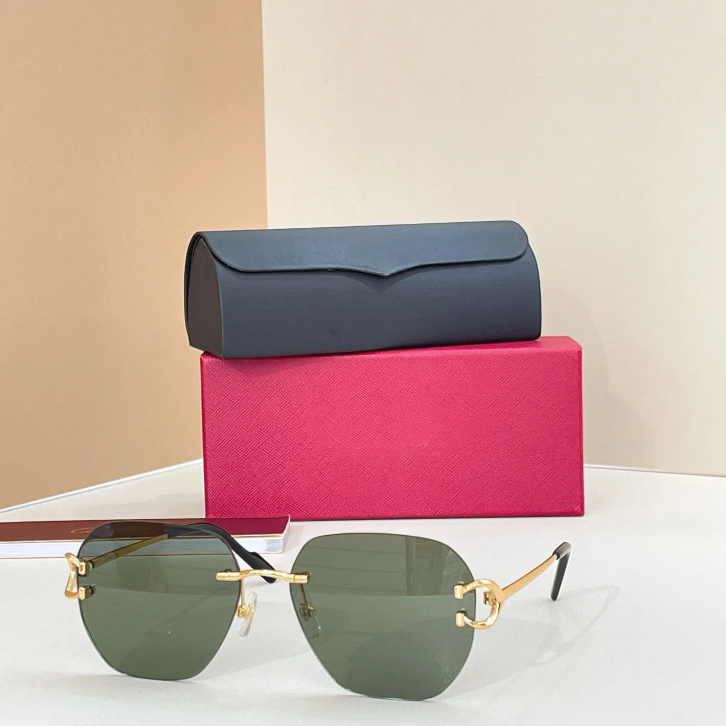 Vintage Rimless Rectangle Sunglasses Gold Metal Frameless Square UV Protection Amazon.com: LJCZKA Square Rimless Sunglasses for Women Men  main image 4