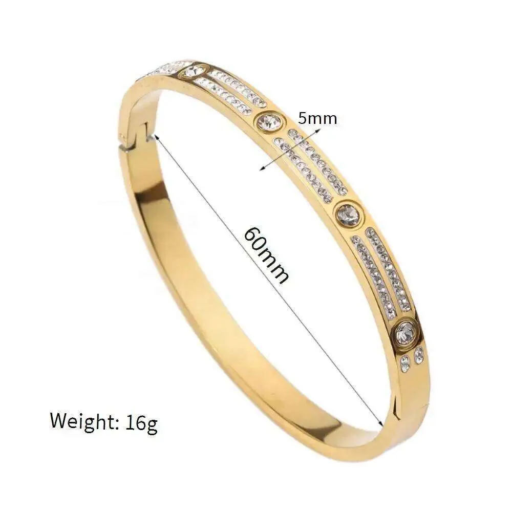 New Double Row Zircon Star Stainless Steel Bracelet Women's Lightweight Luxury Fashion Hand Accessory XJ260302_voghion.com